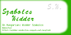 szabolcs widder business card